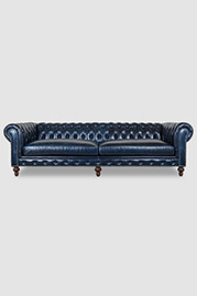 Higgins Chesterfield in Matera Carbon Blue leather