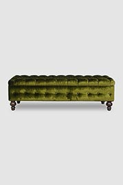 Dagmar ottoman in Prince Celtic green velvet