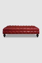 Dagmar ottoman in Everlast Red Rock performance leather