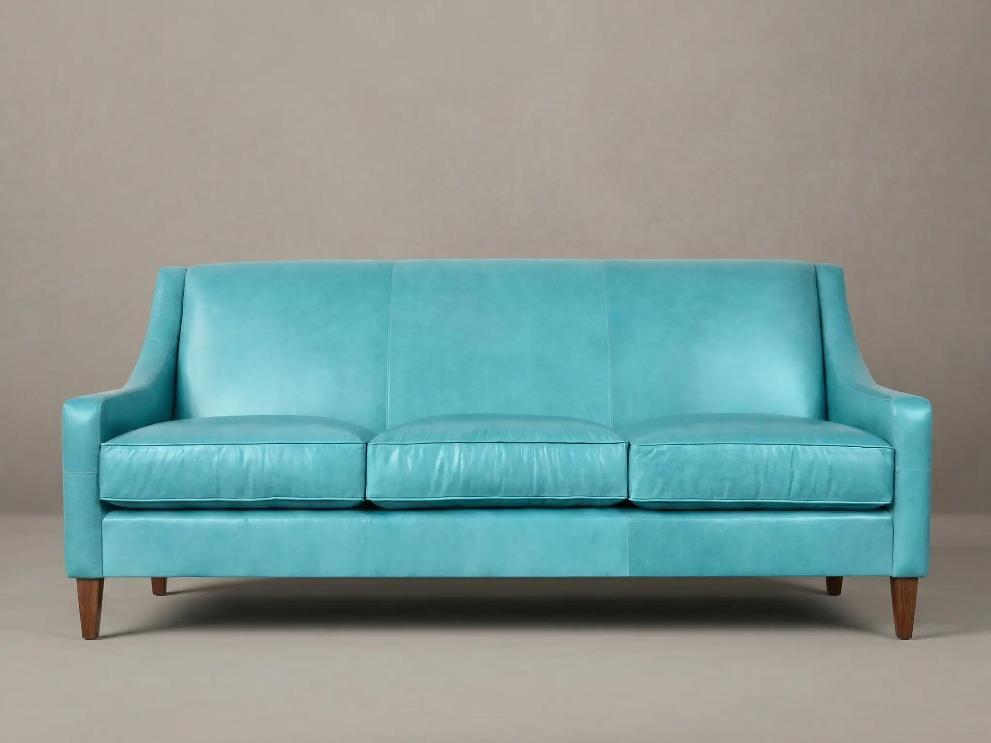76 Gracie pillow back slope arm sofa in Deer Run Cream leather