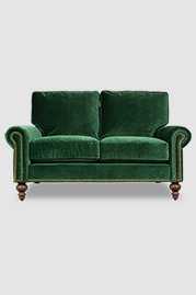 58 Didi loveseat in Como Emerald green velvet with nail head trim