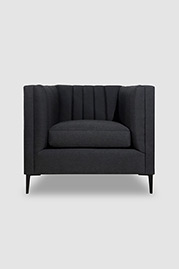 Harley armchair in Sunbrella Sailcloth Shade with black aluminum legs
