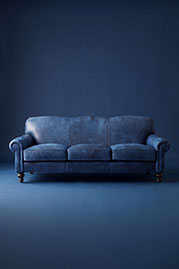 Bunny sofa in Burnham Sailboat blue leather