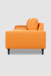 109 Cricket sofa in Reef Pro Clownfish orange faux leather