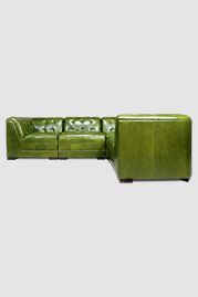 Freddie modular sectional in green leather