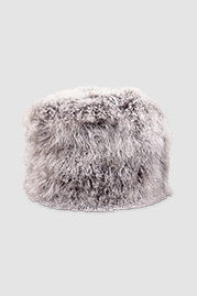 Cousin Sit ottoman in Gobi Grombre Tibetan sheepskin