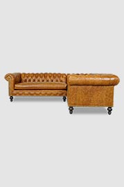 Boo sectional in Caprieze Copper Glaze leather