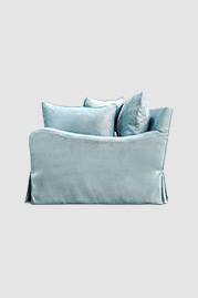110x48 Bestie sofa in Thompson Stream blue velvet