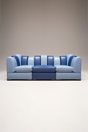 Metropolis sofa configuration in blue leather