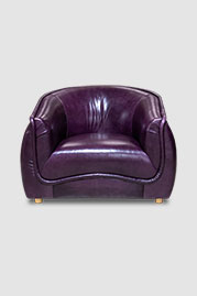 Buttercup armchair in Echo Aubergine purple leather