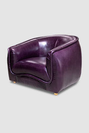 Buttercup armchair in Echo Aubergine purple leather