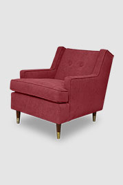 Ladybird armchair in Stratford Raspberry red fabric
