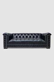88 Mr. Butler sofa in Vintage Nights Peak black leather