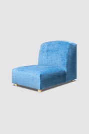 Amalfi modular armless piece in Jay Coastal blue performance fabric