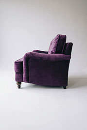 Tilly armchair in Cannes Aubergine purple velvet