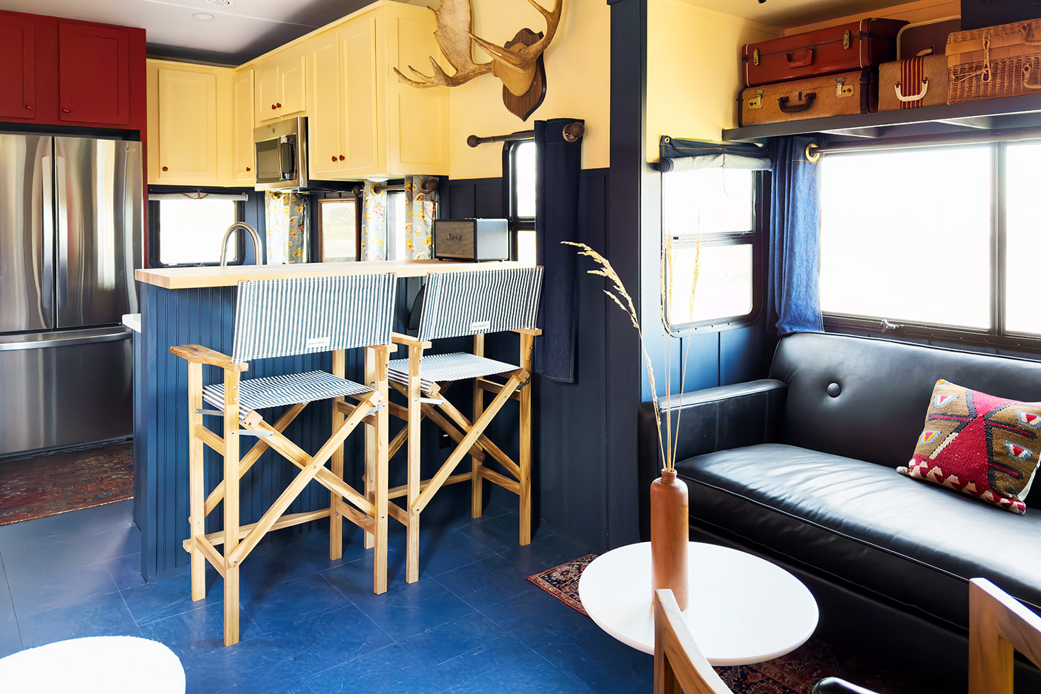 Trailer kitchen wide shot after